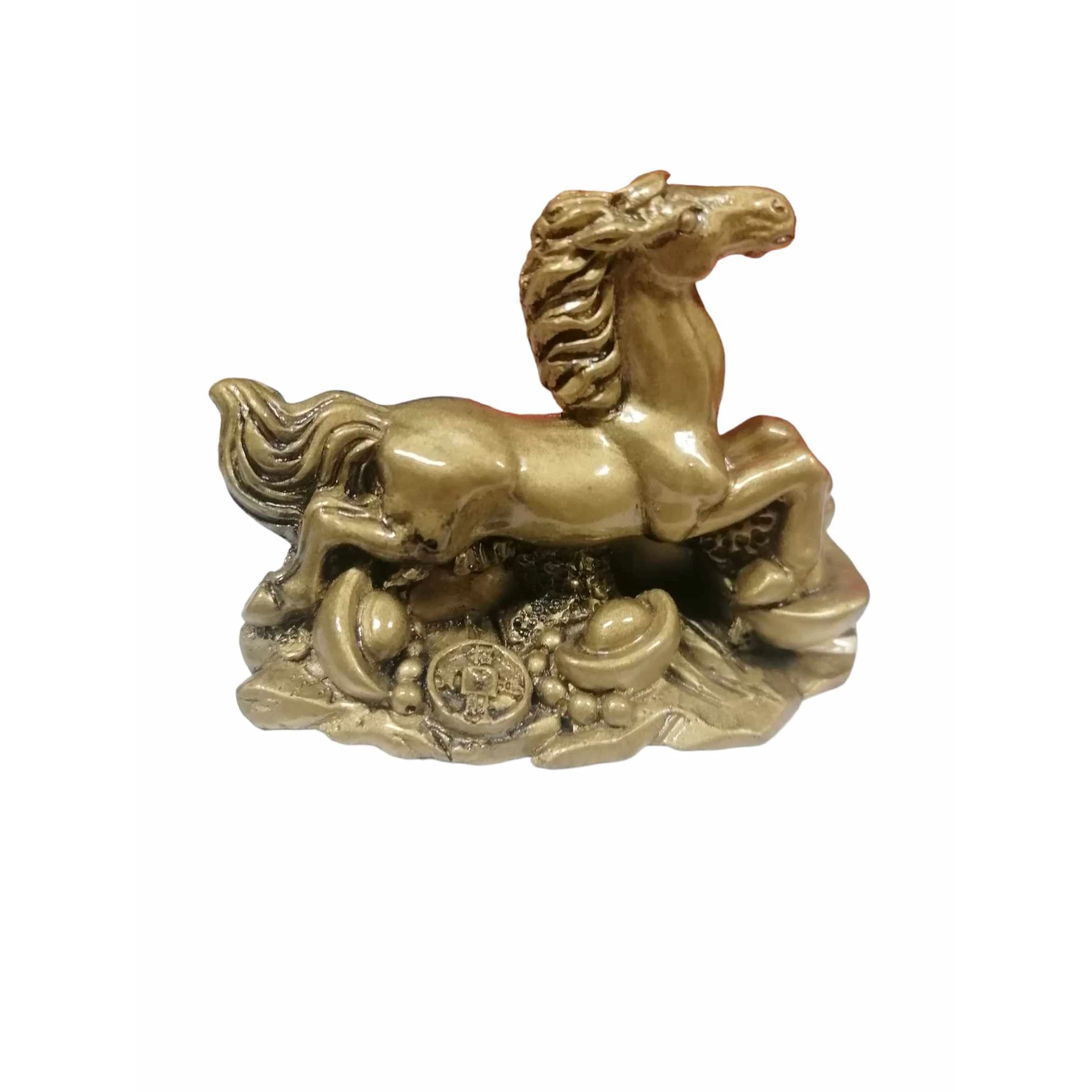 Feng Shui Ló szobor pénzérmékkel 