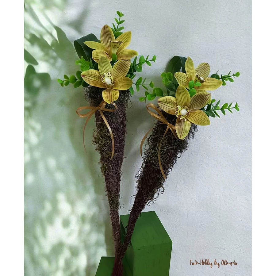 Cymbidium vessző csokortartóban